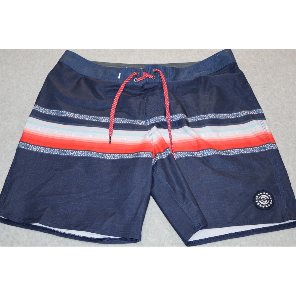 Quiksilver Board Shorts Mens 36 Blue Highline Recycled Stretch Surf Trunk